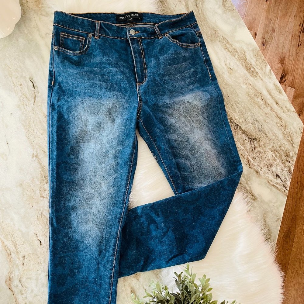 Boston Proper Paisley Printed Jeans